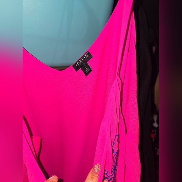 NWOT Torrid 3x Sophie Chiffon Embroidered Swing Cami - Picture 4 of 5